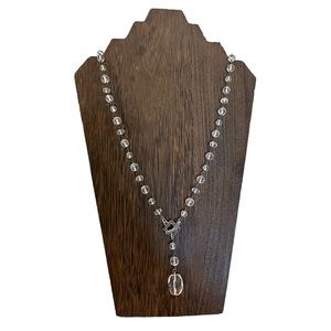 SILPADA Retired Glass 35” Long Necklace.  .925 SS front closure w/ 2” Beads